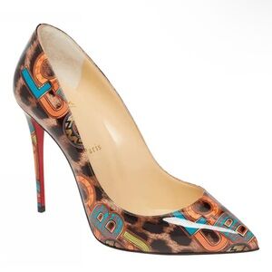 Christian Louboutin Pigalle Follies 100 Loubileo Leopard Heel Pump 40.5